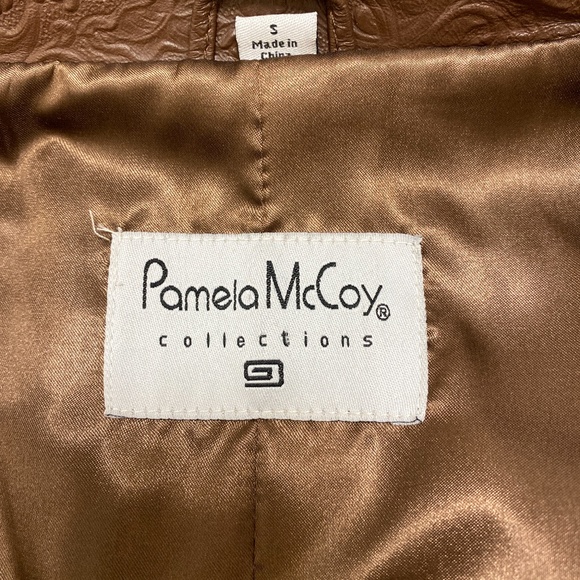 Pamela McCoy S Brown Textured Leather Button Front - Picture 12 of 14